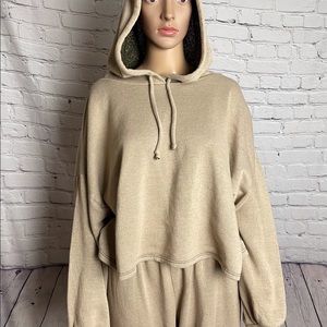 NWT New $68 Free People Movement Hoodie Beige Size L